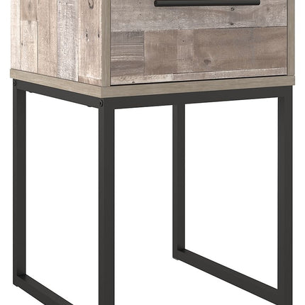 Neilsville - Whitewash - One Drawer Night Stand - Vinyl-Wrapped Signature Design by Ashley® 