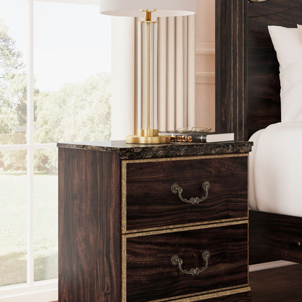 Glosmount - Two-tone - Two Drawer Night Stand Signature Design by Ashley® 