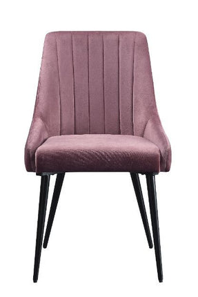 Caspian - Side Chair (Set of 2) - Pink Fabric & Black Finish ACME 