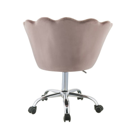 Micco - Office Chair - Rose Quartz Velvet & Chrome ACME 