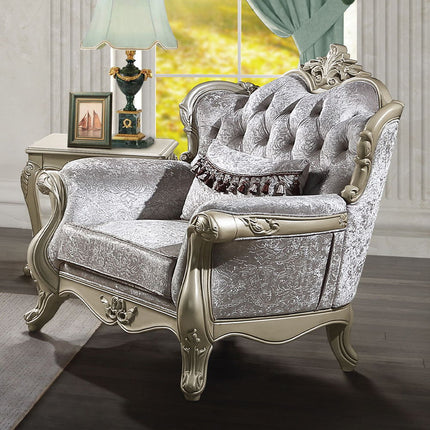 Libertee - Chair With Pillow - Beige Fabric & Champagne ACME 