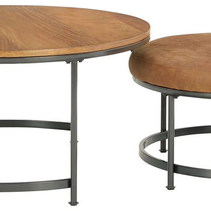 Drezmoore - Light Brown / Black - Nesting Cocktail Tables (Set of 2) Signature Design by Ashley® 