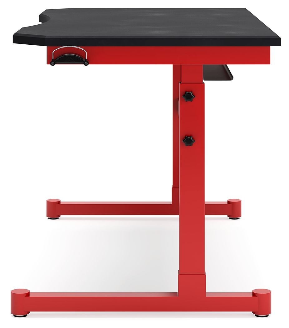 Lynxtyn - Red / Black - Adjustable Height Desk - Tony's Home Furnishings