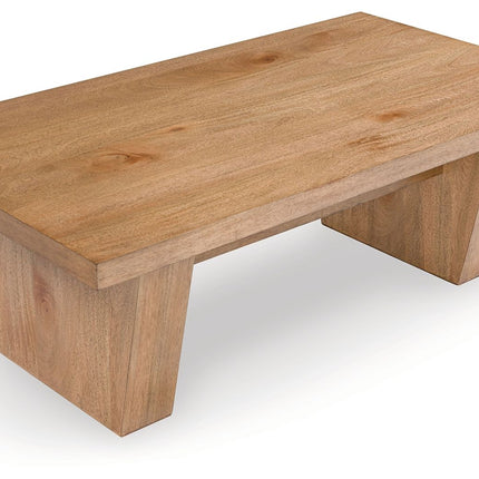 Kristiland - Light Brown - Rectangular Cocktail Table Signature Design by Ashley® 