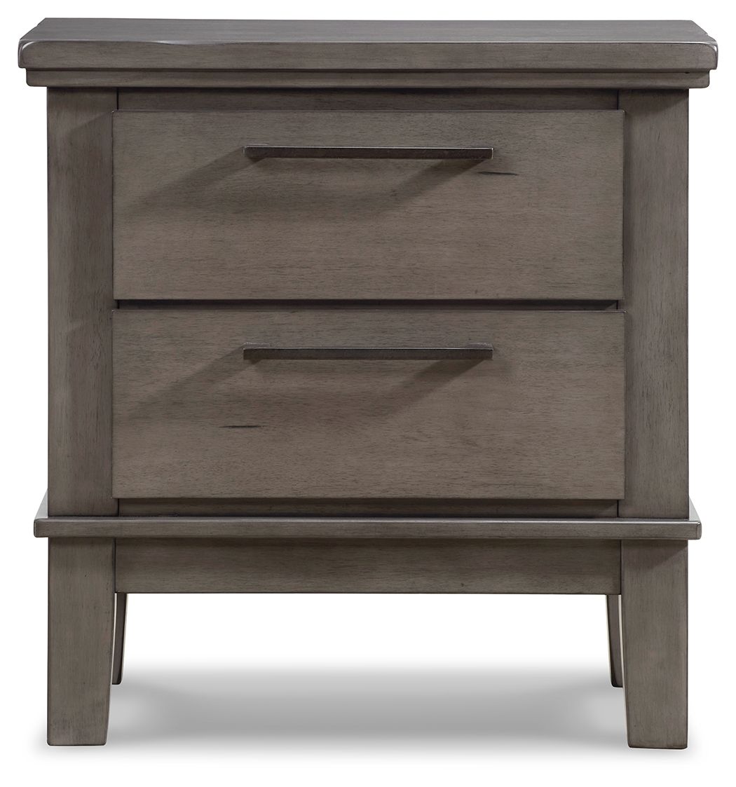 Hallanden - Gray - Two Drawer Night Stand - Tony's Home Furnishings
