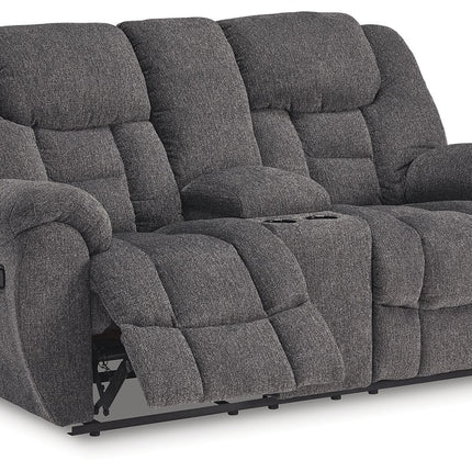 Foreside - Charcoal - Dbl Reclining Loveseat With Console Signature Design by Ashley® 