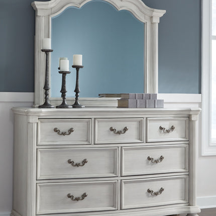 Montelaine - Antique White - Dresser And Mirror Benchcraft® 