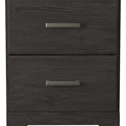 Belachime - Charcoal - Two Drawer Night Stand Ashley Furniture 