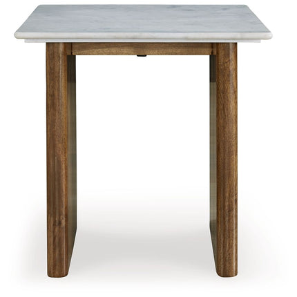 Isanti - Light Brown / White - Rectangular End Table Signature Design by Ashley® 