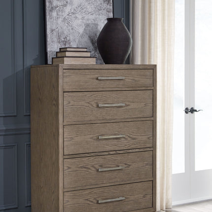 Chrestner - Gray - Five Drawer Chest Signature Design by Ashley® 