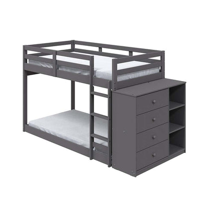 Gaston - Twin Over Twin Bunk Bed - Gray Finish ACME 