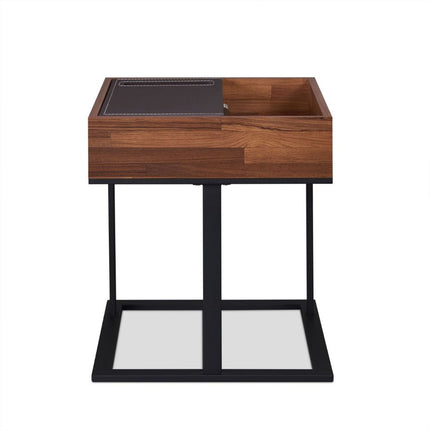 Sara - I - I End Table - Espresso PU, Walnut & Sandy Black ACME 