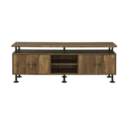 Ensata II - TV Stand - Rustic Oak & Black Finish ACME 