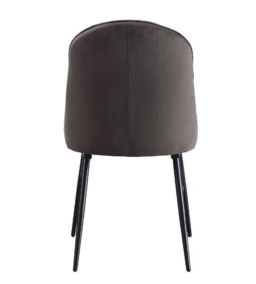 Abraham - Side Chair (Set of 2) - Gray Fabric & Black Finish ACME 