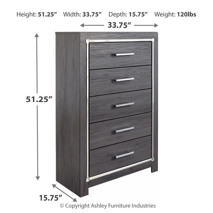 Lodanna - Gray - Five Drawer Chest Ashley Furniture 