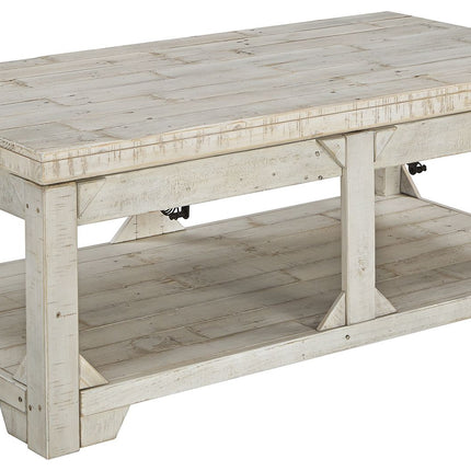 Fregine - Whitewash - Lift Top Cocktail Table Ashley Furniture 