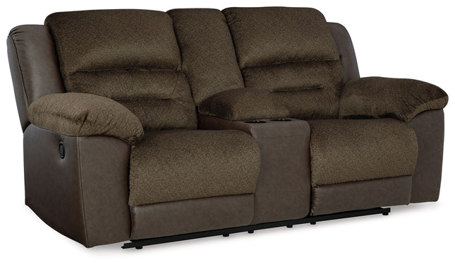 Dorman - Chocolate - Dbl Reclining Loveseat With Console - Tony's Home Furnishings