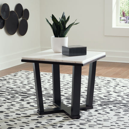 Fostead - White / Espresso - Square End Table Signature Design by Ashley® 