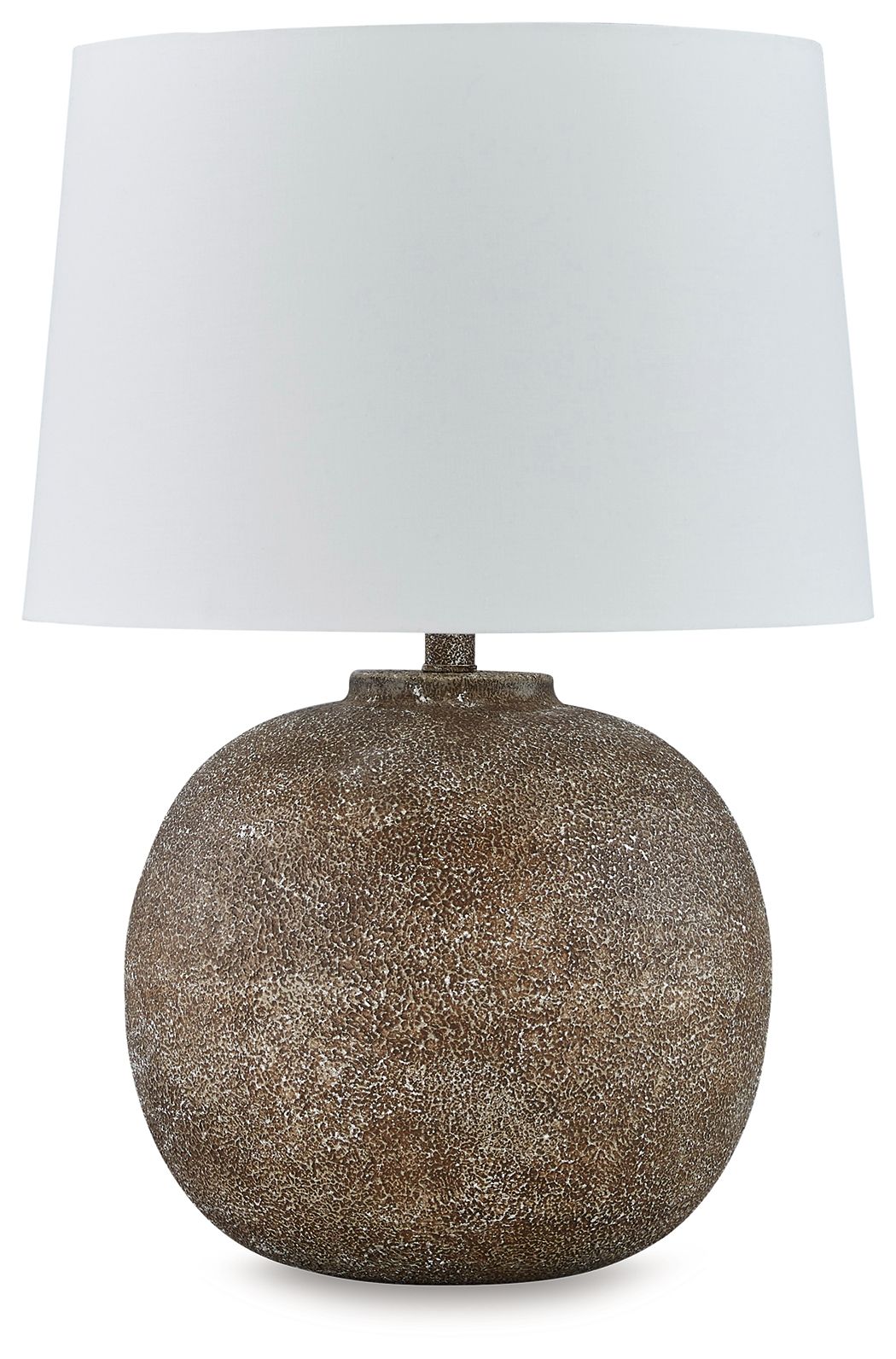 Neavesboro - Antique Brown / White - Metal Table Lamp - Tony's Home Furnishings