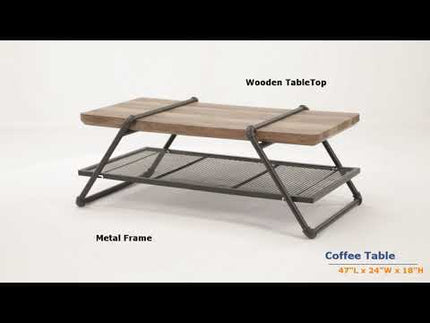 Brantley - Coffee Table - Oak & Sandy Gray Finish ACME 