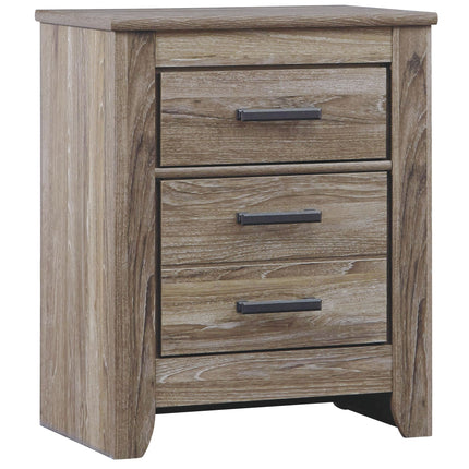 Zelen - Warm Gray - Two Drawer Night Stand Ashley Furniture 