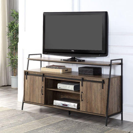 Rashawn TV Stand - Rustic Oak & Black Finish ACME 