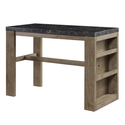 Charnell - Counter Height Table - Marble & Oak Finish ACME 