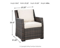 Thumbnail for Easy - Dark Brown / Beige - Lounge Chair W/Cushion