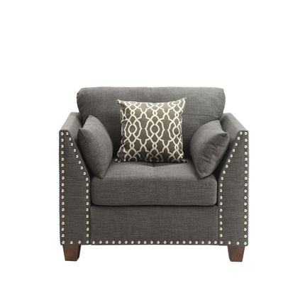 Laurissa - Chair - Light Charcoal Linen ACME 