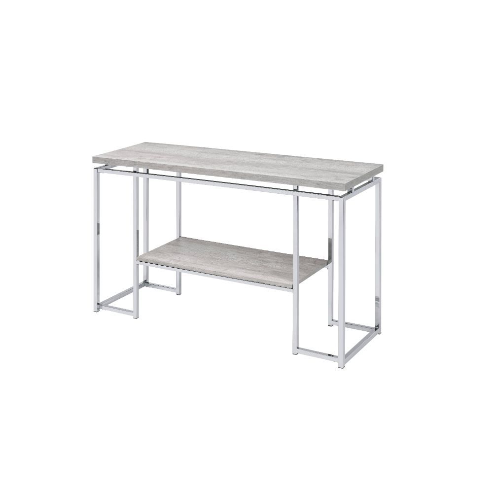 Chafik - Accent Table - Natural Oak & Chrome ACME 