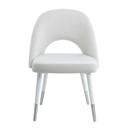 Zemirah - Side Chair (Set of 2) - White Velvet & White ACME 