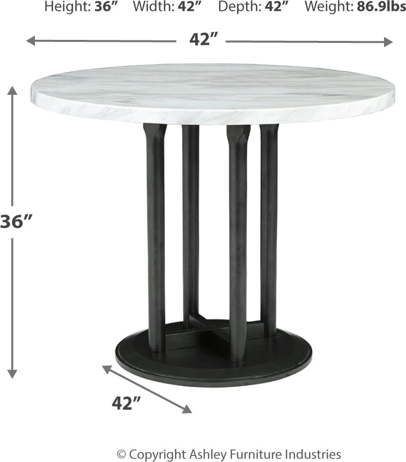 Centiar - Black / Gray - 5 Pc. - Counter Table, 4 Upholstered Barstools - Tony's Home Furnishings