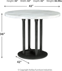 Thumbnail for Centiar - Black / Gray - 5 Pc. - Counter Table, 4 Upholstered Barstools - Tony's Home Furnishings