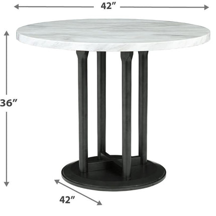 Centiar - Black / Gray - 5 Pc. - Counter Table, 4 Upholstered Barstools Signature Design by Ashley® 