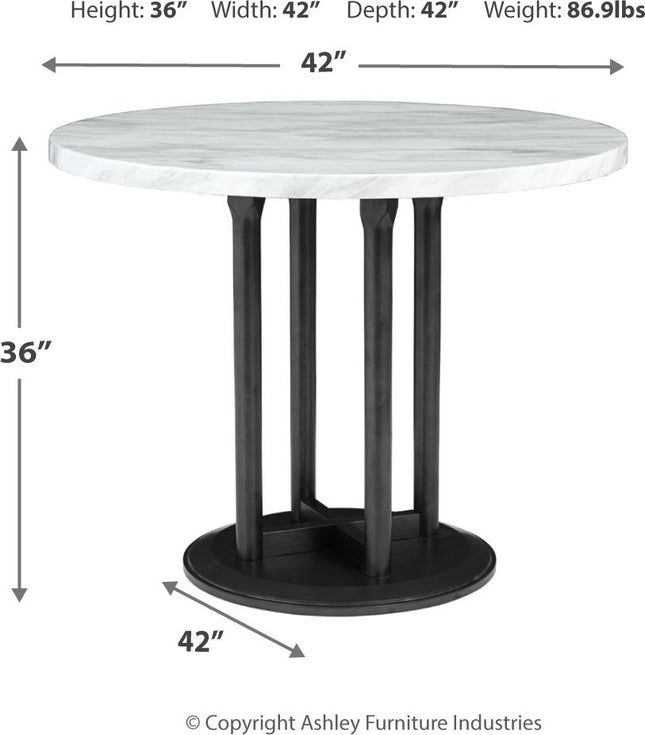 Centiar - Black / Gray - 5 Pc. - Counter Table, 4 Upholstered Barstools Signature Design by Ashley® 