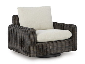 Kimora - Beige / Dark Brown - Swivel Glider Lounge With Cushion Signature Design by Ashley® 