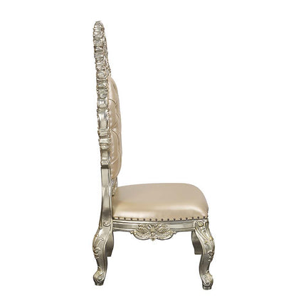 Sorina - Side Chair (Set of 2) - PU & Antique Gold Finish ACME 