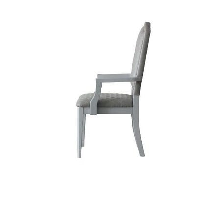 House - Marchese Chair (Set of 2) - Two Tone Gray Fabric & Pearl Gray Finish ACME 