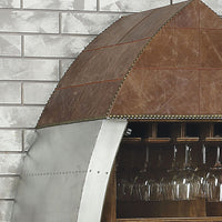 Brancaster - Wine Cabinet - Retro Brown Top Grain Leather & Aluminum - Tony's Home Furnishings