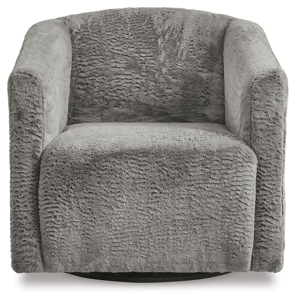 Bramner - Charcoal - Swivel Accent Chair - Tony's Home Furnishings