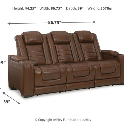 Backtrack - Chocolate - Pwr Rec Sofa With Adj Headrest Ashley Furniture 