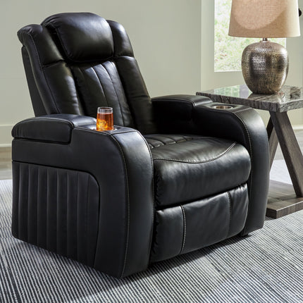 Caveman Den - Midnight - Power Recliner/ Adj Headrest Signature Design by Ashley® 