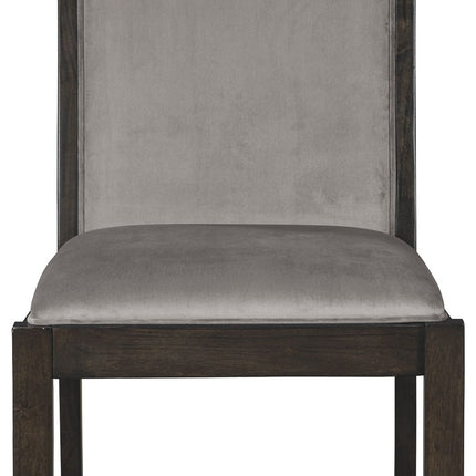 Hyndell - Gray / Dark Brown - Dining Uph Side Chair (Set of 2) Signature Design by Ashley® 