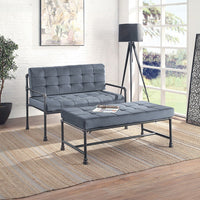 Brantley - Loveseat - Gray Velvet & Sandy Gray Finish ACME 