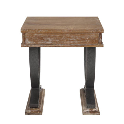 Pellio - End Table - Antique Oak & Black ACME 