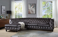 Atesis - Sectional Sofa - Dark Gray Velvet - Tony's Home Furnishings