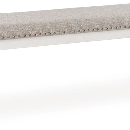 Robbinsdale - Antique White - Large Upholstered Dining Room Bench Signature Design by Ashley® 