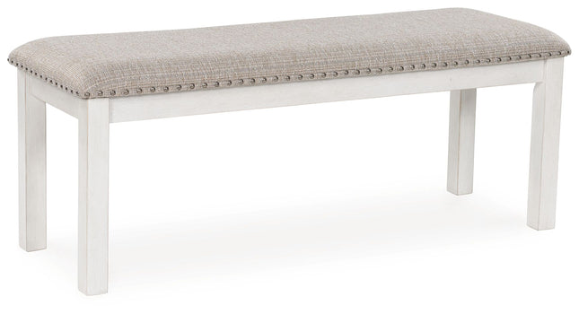 Robbinsdale - Antique White - Large Upholstered Dining Room Bench Signature Design by Ashley® 