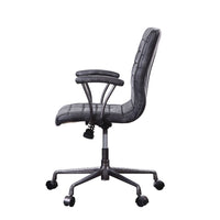 Barack - Executive Office Chair - Vintage Black Top Grain Leather & Aluminum ACME 