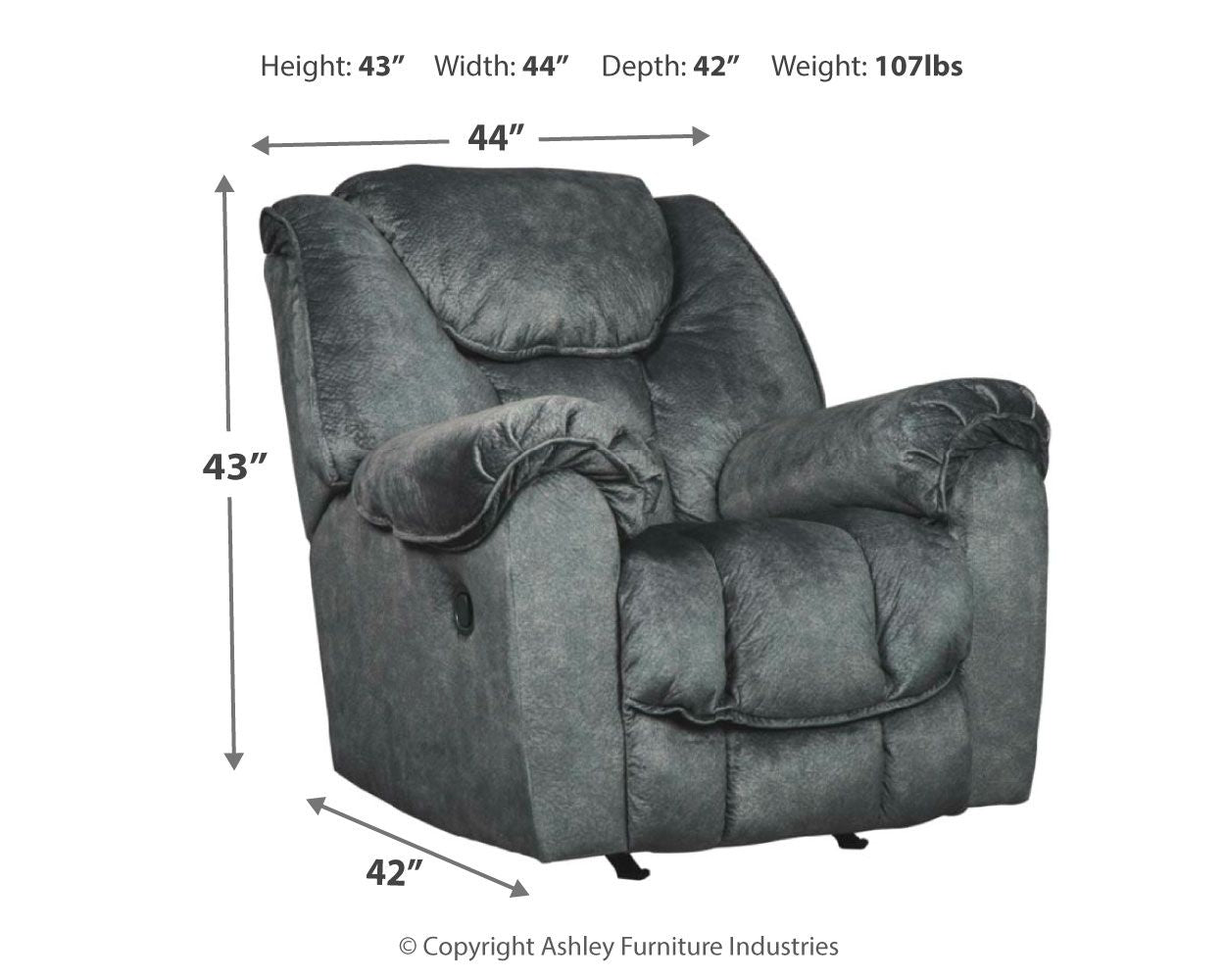 Capehorn - Granite - Rocker Recliner Ashley Furniture 